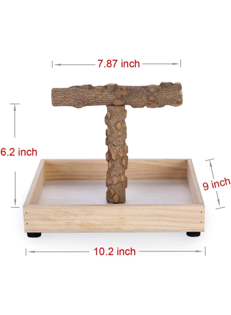 مجثم طيور مكتبي، مجثم محمول على شكل حرف T، حامل لعب للببغاء، مجثم، وإطار لياقة بدنية، مناسب للببغاوات الصغيرة والمتوسطة الحجم (مجثم على شكل حرف T). - Image 2